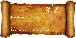 Neubert Lili névjegykártya